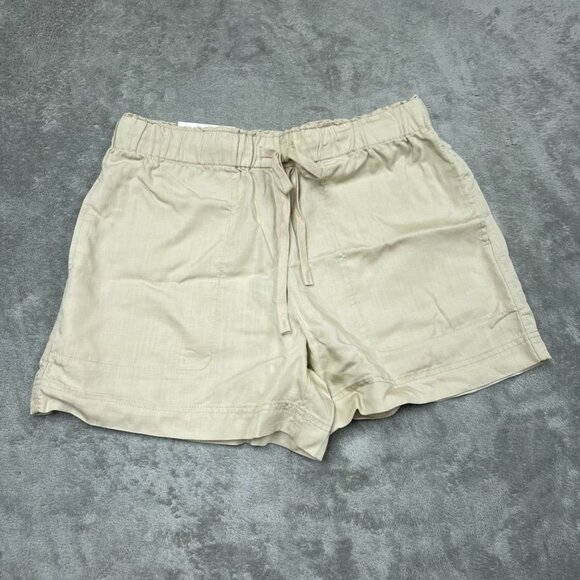 Hilary Radley Womens Tencel Pull-On Shorts Beige Size Medium a1536 - Picture 1 of 5